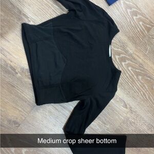Black Sheer Bottom Crop Top